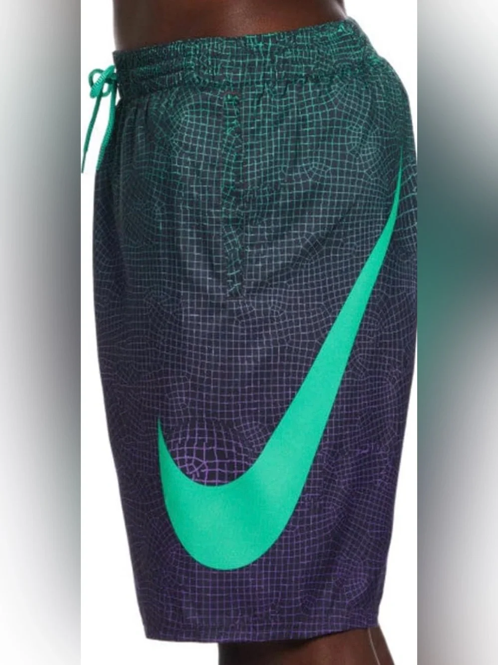 Nike Swim 9 Inch Volley Shorts Men’s Small Lined Swim Trunk Green Purple